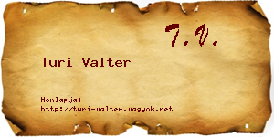 Turi Valter névjegykártya